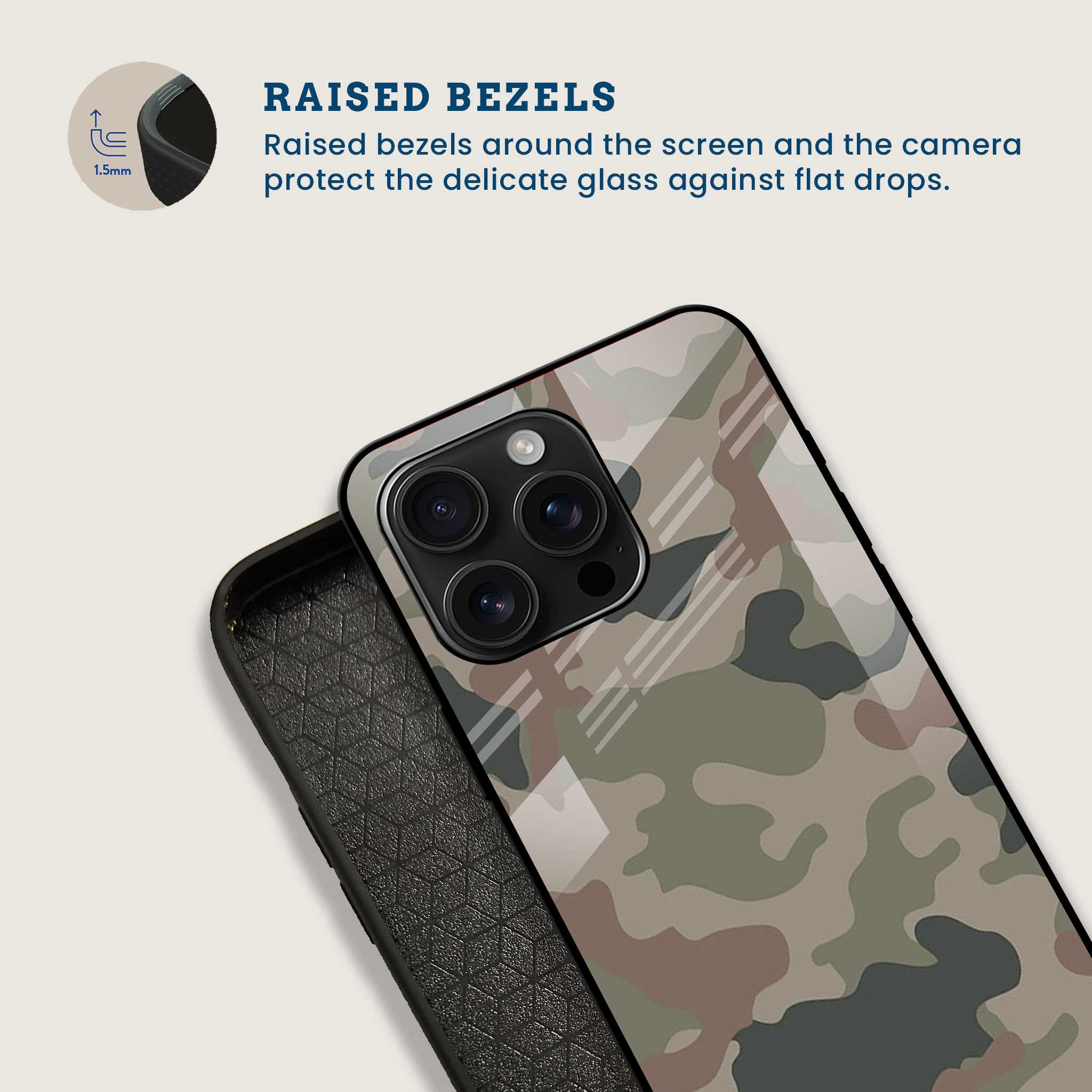 Urban Camo Army Mobile Back Cover Bezel Image