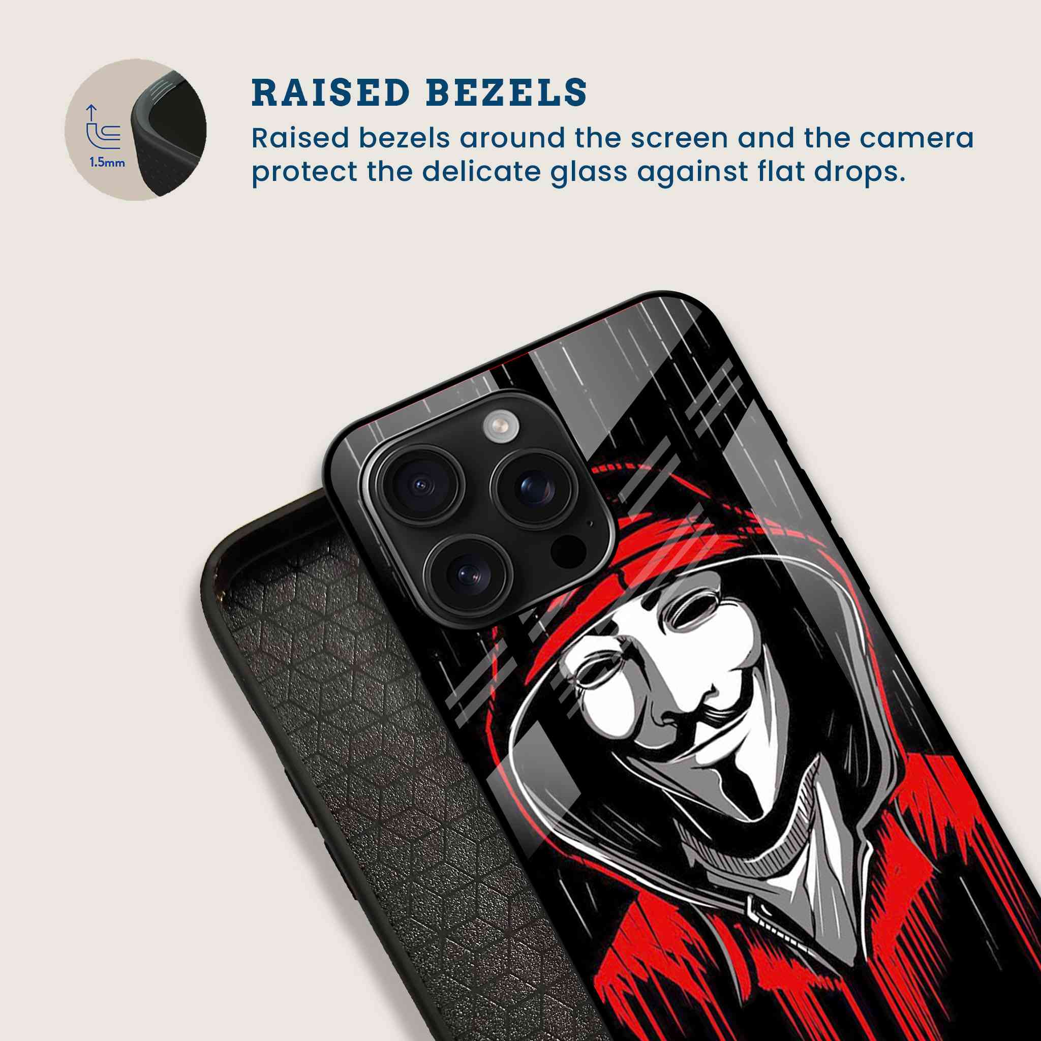 V for Vendetta Mobile Back Cover Bezel Image