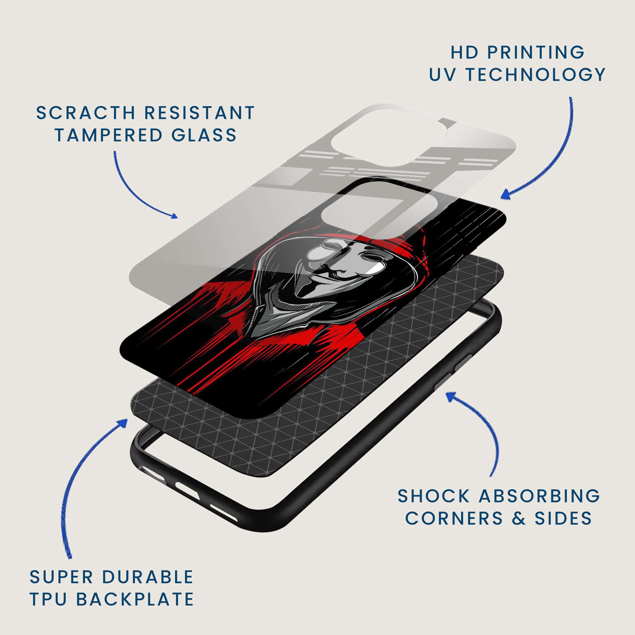 V for Vendetta Mobile Back Cover Layer Image
