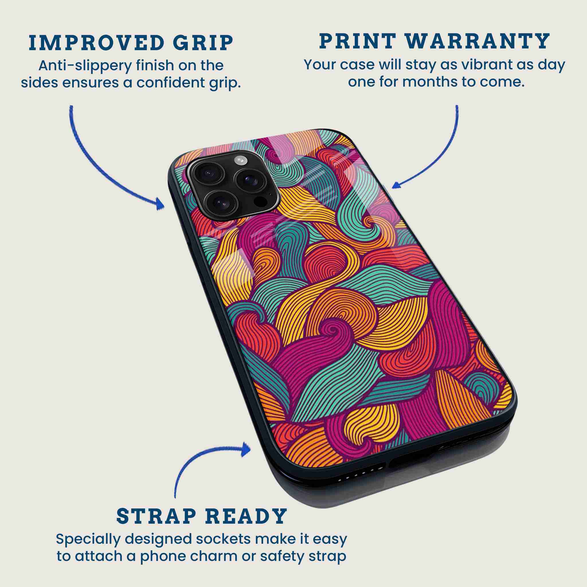 Vibrant Waves Mobile Back Cover Feature Image