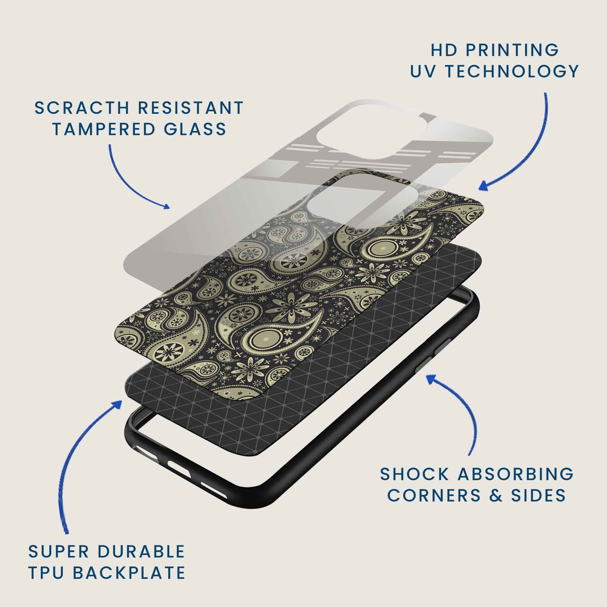 Vintage Pasley Mobile Back Cover Layer Image