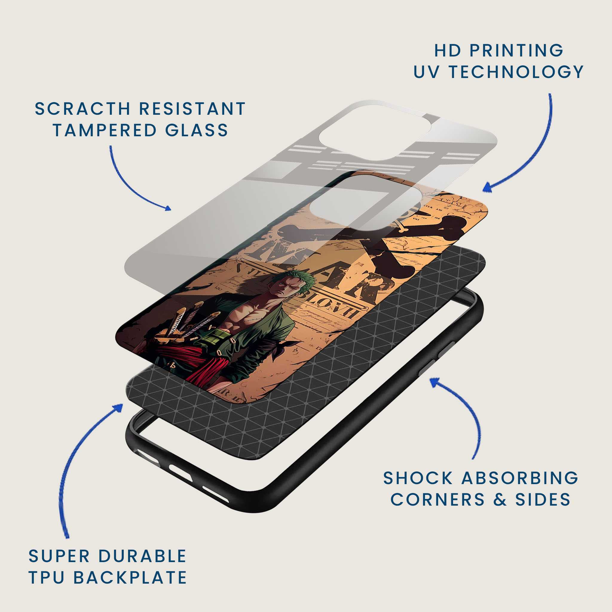 Wanted Zoro Mobile Back Cover Layer Image