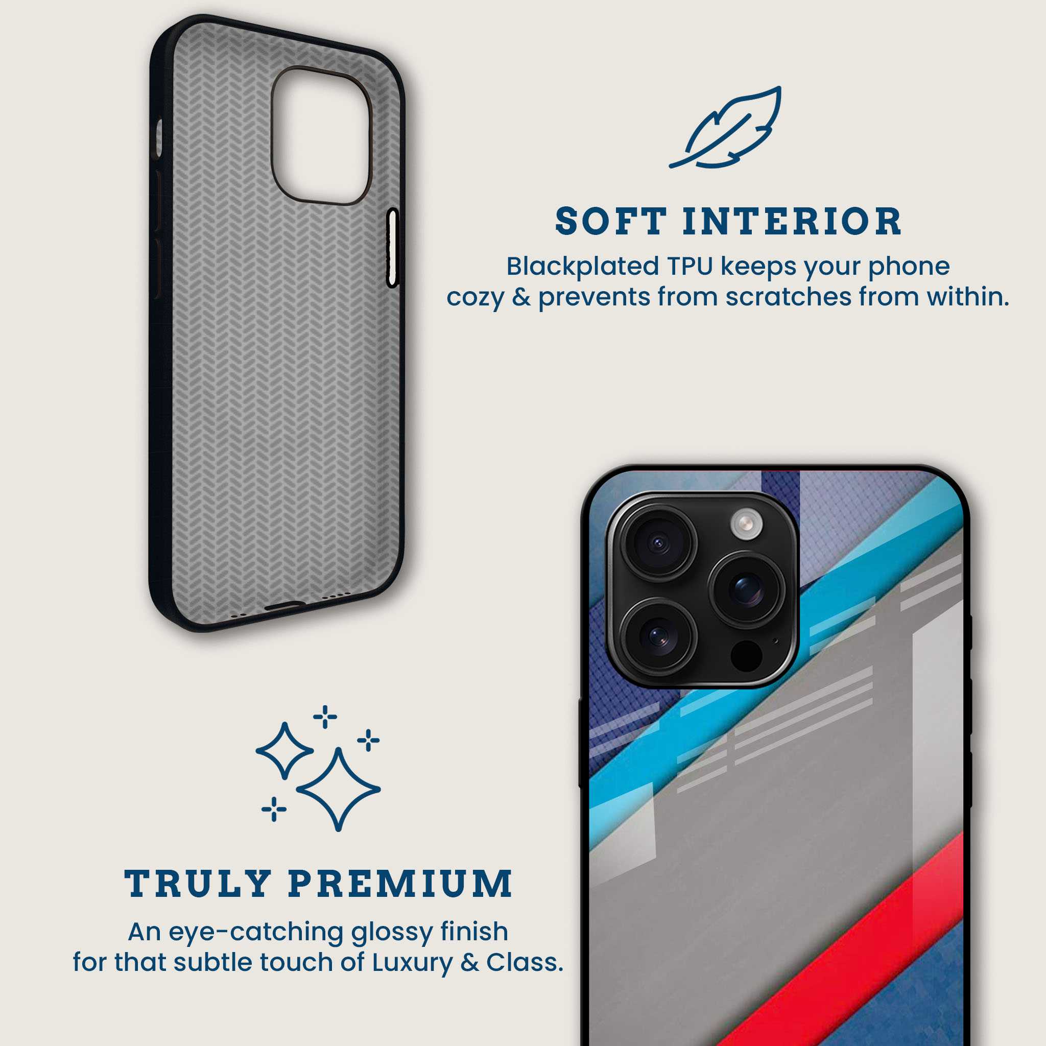 Warp Lines Mobile Back Cover Brand Image