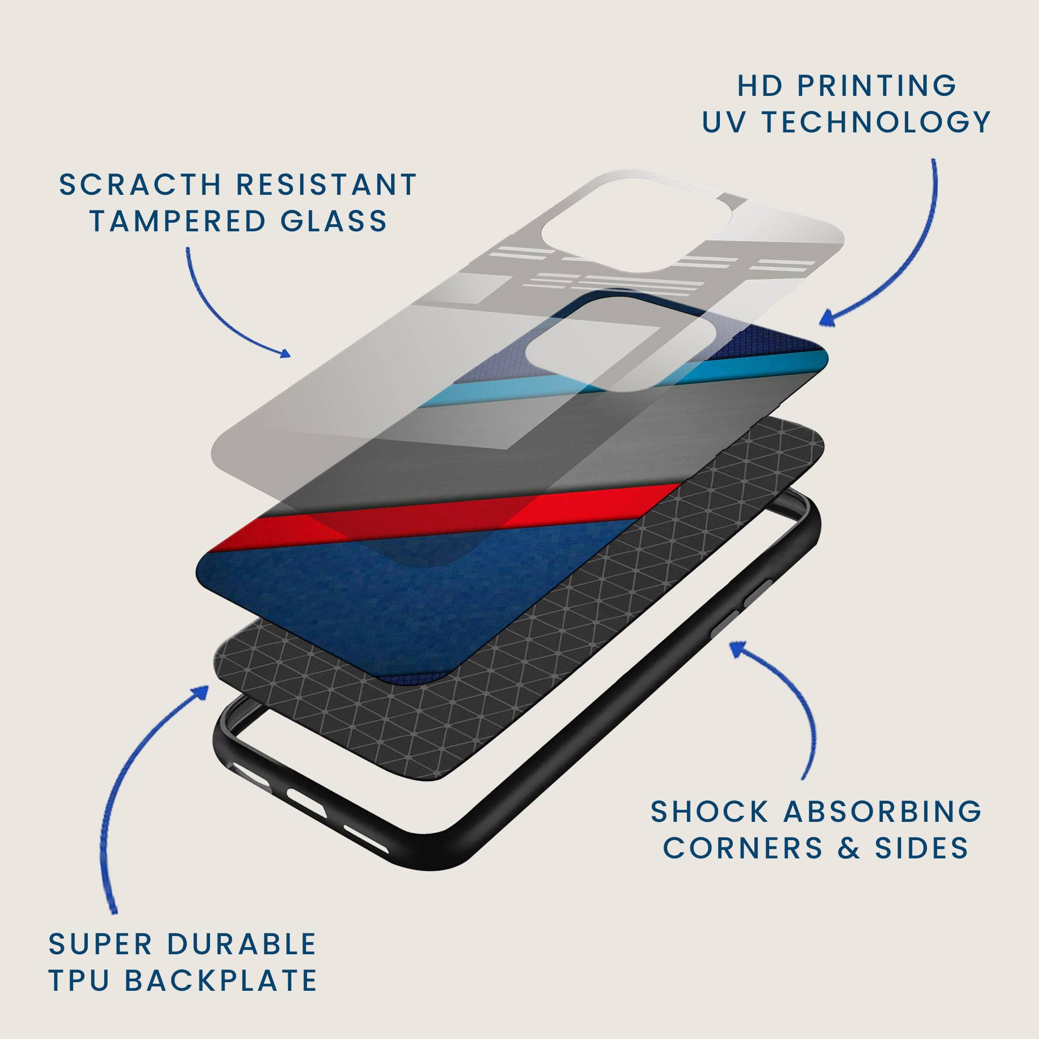 Warp Lines Mobile Back Cover Layer Image
