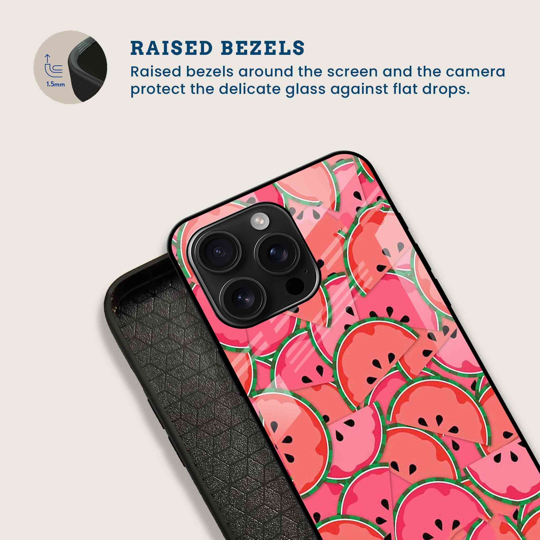 Watermelon Slice Mobile Back Cover Bezel Image