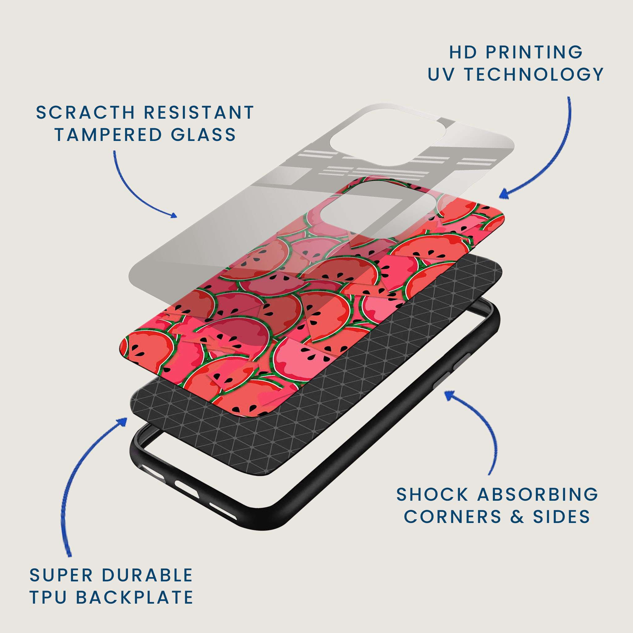 Watermelon Slice Mobile Back Cover Layer Image