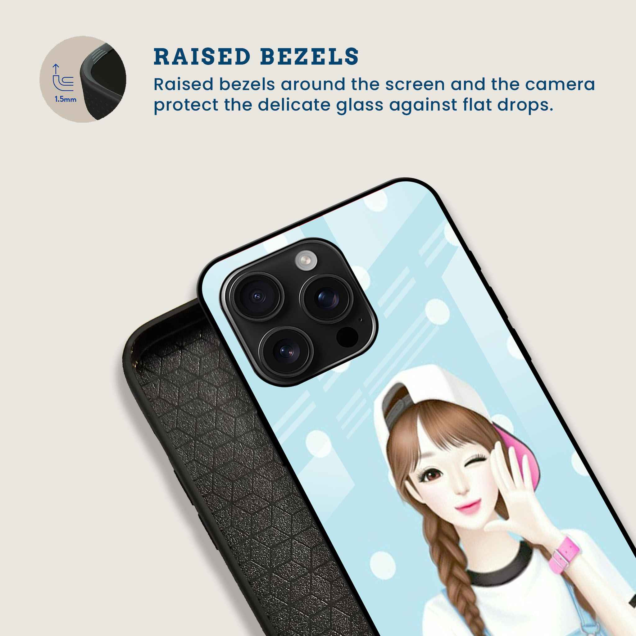 Winking Brunette Mobile Back Cover Bezel Image