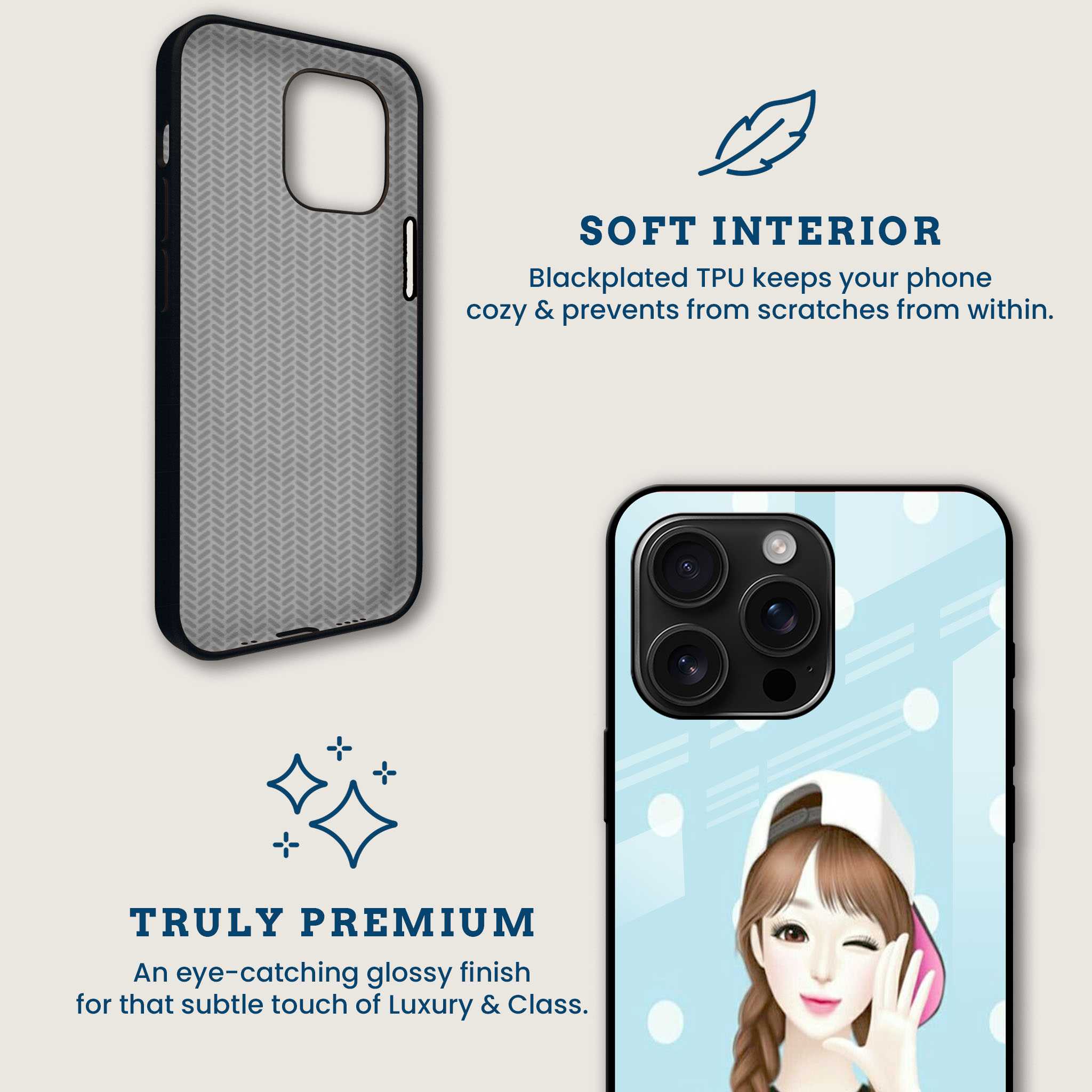 Winking Brunette Mobile Back Cover Brand Image
