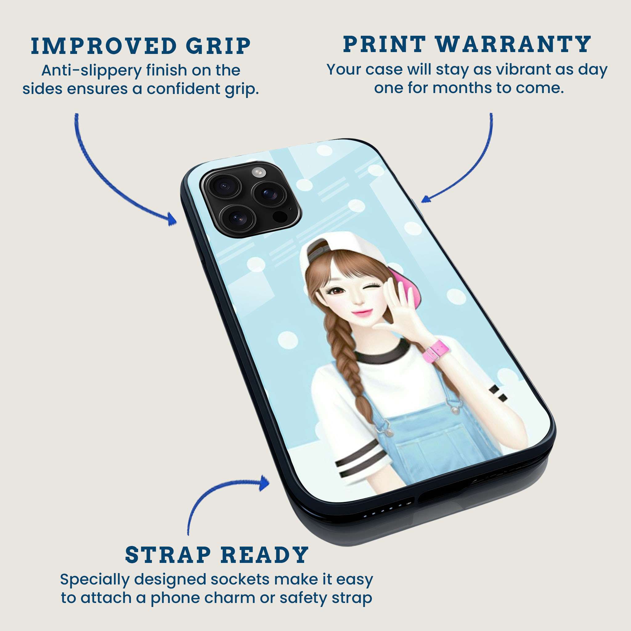 Winking Brunette Mobile Back Cover Feature Image