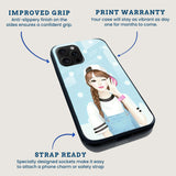 Winking Brunette Mobile Back Cover Feature Image