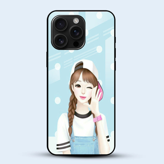Winking Brunette Mobile Back Cover Main Image