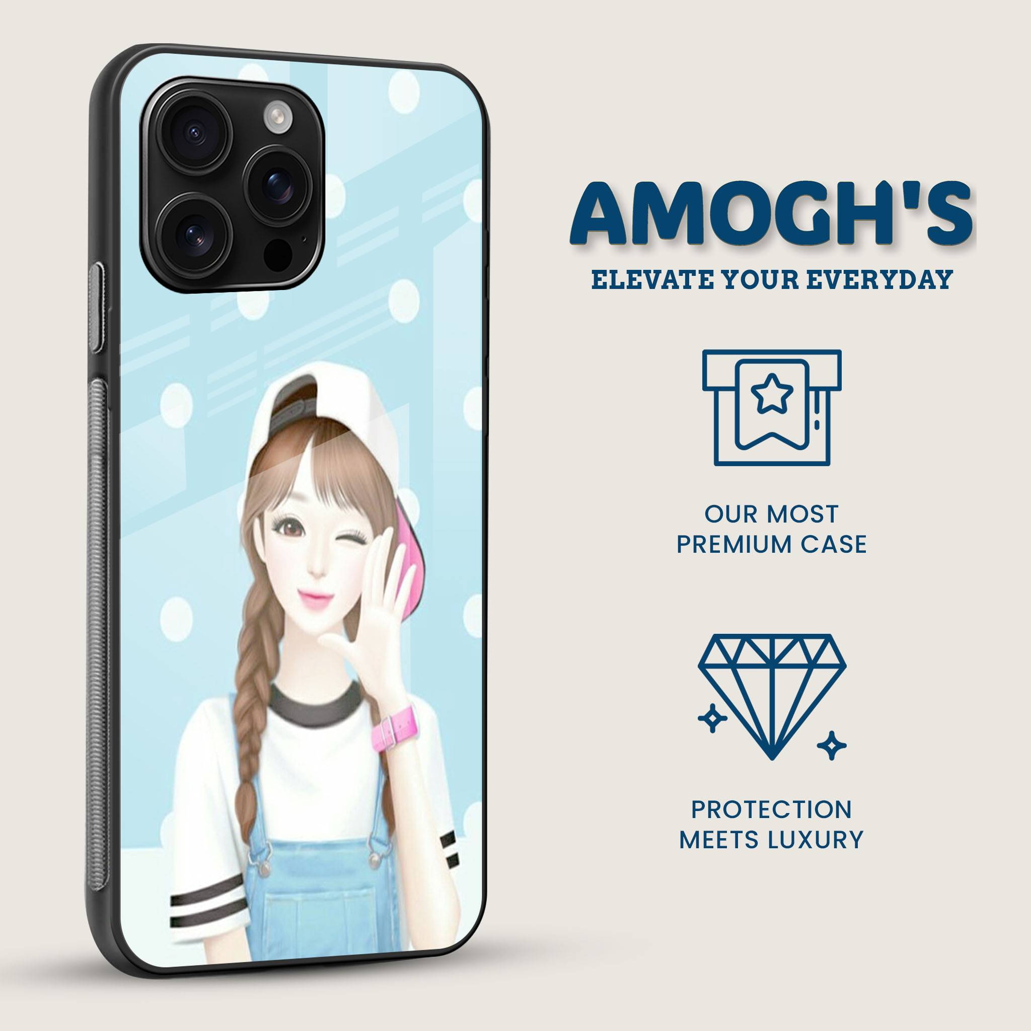 Winking Brunette Mobile Back Cover Side Image