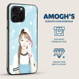 Winking Brunette Mobile Back Cover Side Image