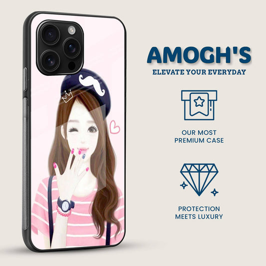 Winking Cutie Anime Mobile Back Cover Side Image