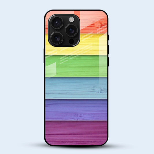 Woodgrain Rainbow Mobile Back Cover Main Image