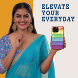 Woodgrain Rainbow Mobile Back Cover Woman Image