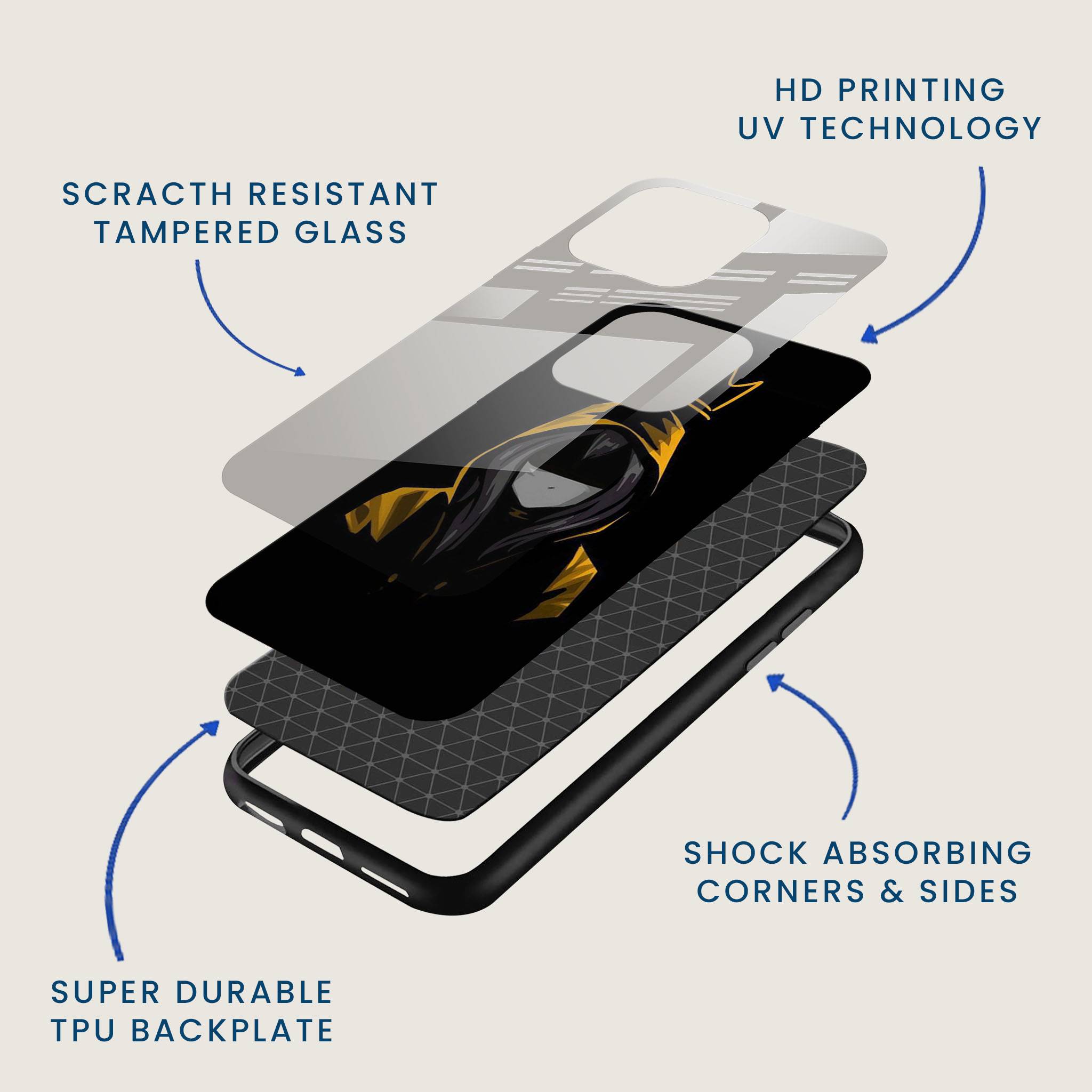 Yellow King Mobile Back Cover Layer Image
