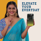 Yellow Pixel Pulse Mobile Back Cover Woman Image