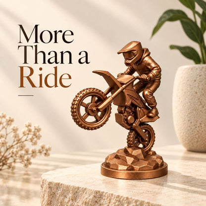 Bronze motocross rider sculpture as home decor – More Than a Ride